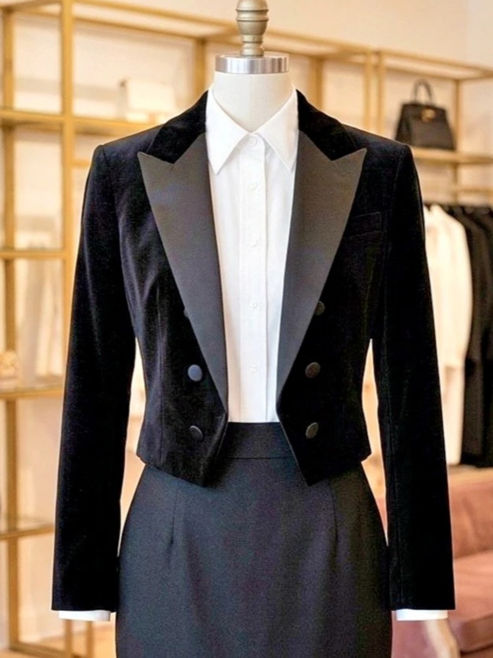 Lauren Ralph Lauren Black Tuxedo Style Midi Dress Size 16 NWT